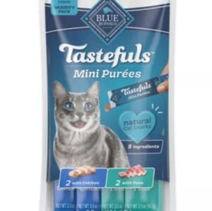 Blue Buffalo Tastefuls Mini Cat Puree , Box Of 17 Packets.